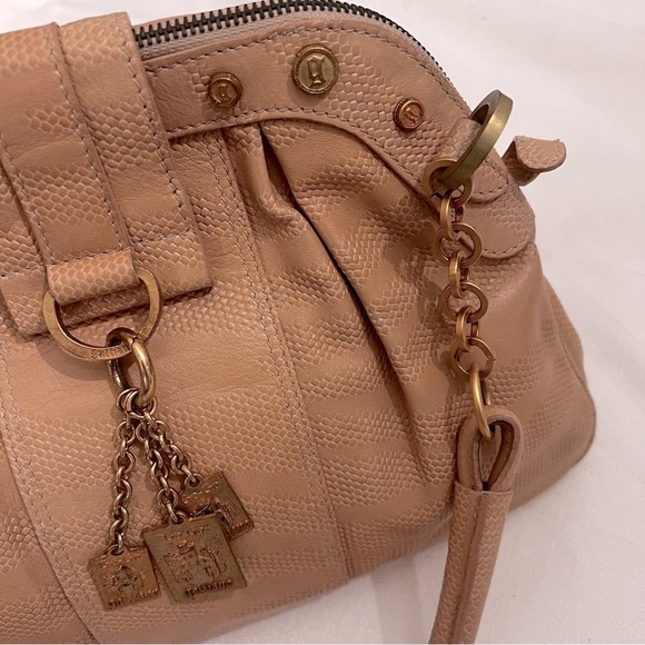 $600 Vintage GAILLIANO (w Hologram Tag) Tan Leather Bag w Gold Tags - Picture 12 of 16